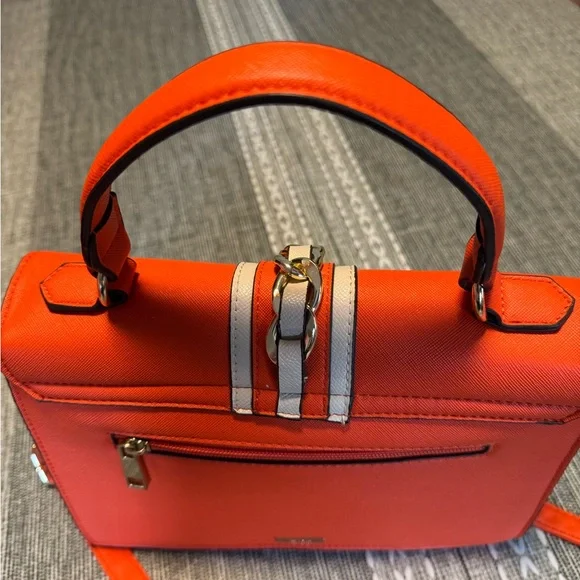 Aldo Orange & White Annie Brooke Satchel - Picture 14 of 15